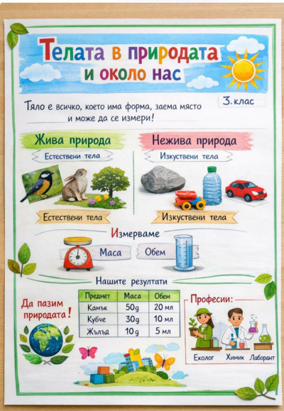 STEM урок на тема "Телата в природата и около нас" 5
